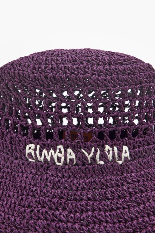 roxo acessórios 64X4N1203 chapéu balde de ráfia Bimba Y Lola