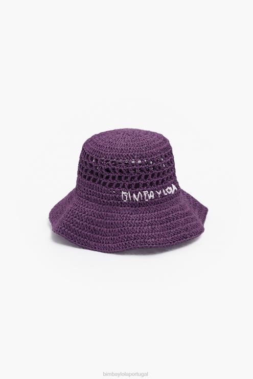roxo acessórios 64X4N855 chapéu balde de ráfia Bimba Y Lola