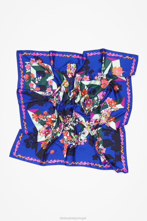 azul acessórios 64X4N628 flores geométricas e lenço com logo Bimba Y Lola