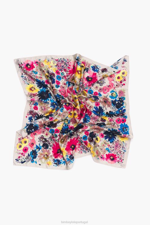 bege acessórios 64X4N618 lenço floral aquarela Bimba Y Lola