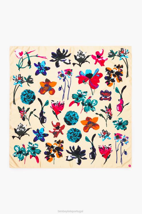 creme acessórios 64X4N605 lenço floral Bimba Y Lola