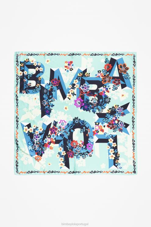 água acessórios 64X4N627 flores geométricas e lenço com logo Bimba Y Lola
