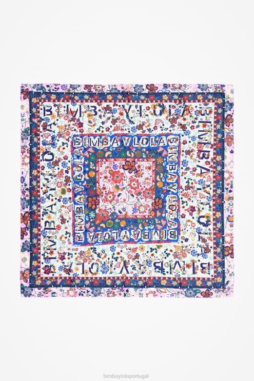 água acessórios 64X4N654 cachecol floral e logos Bimba Y Lola