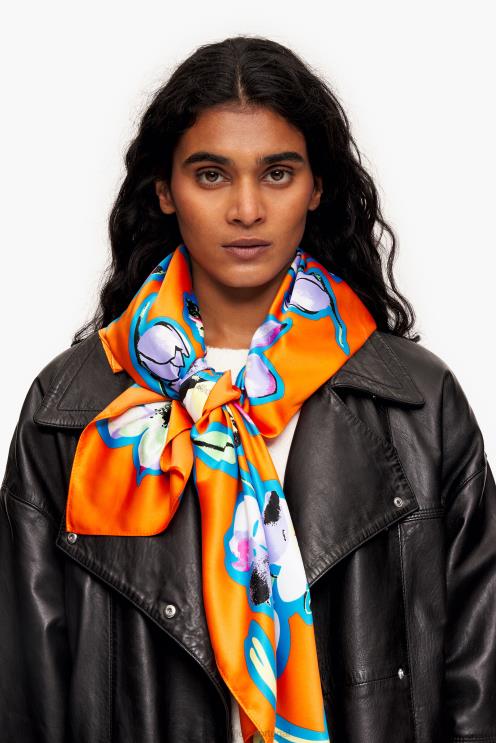 laranja acessórios 64X4N602 lenço floral Bimba Y Lola