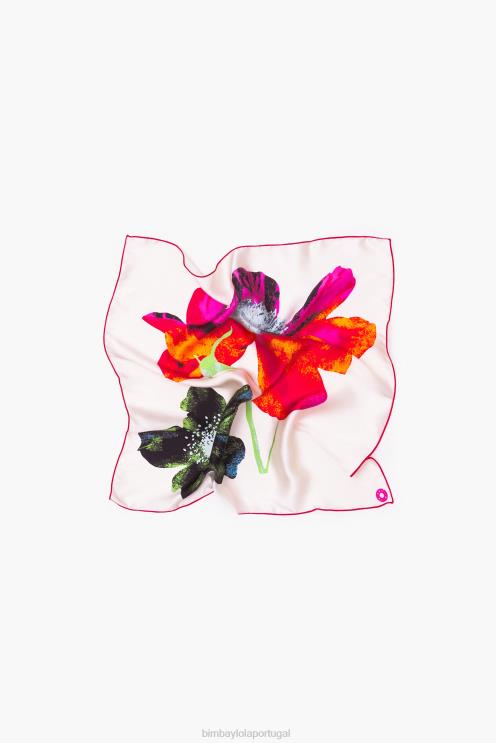 off white acessórios 64X4N606 lenço de seda floral Bimba Y Lola