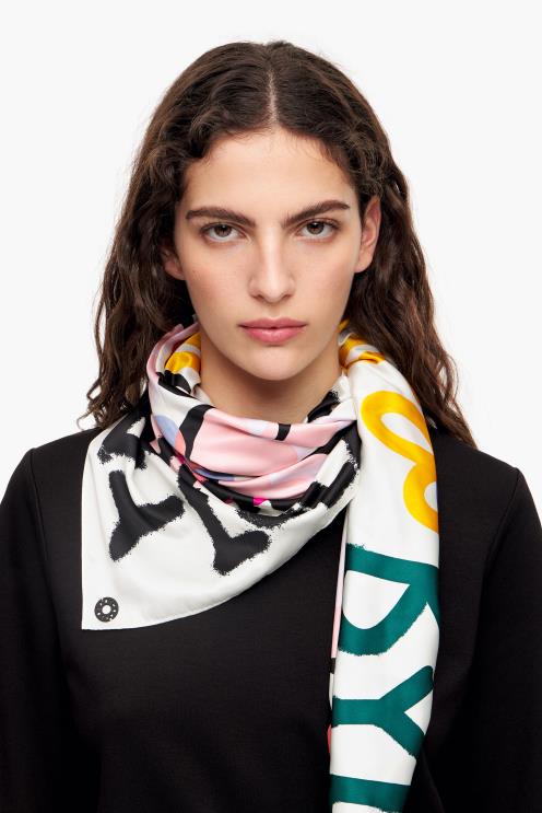 off white acessórios 64X4N614 lenço de logotipo de grafite de corações Bimba Y Lola