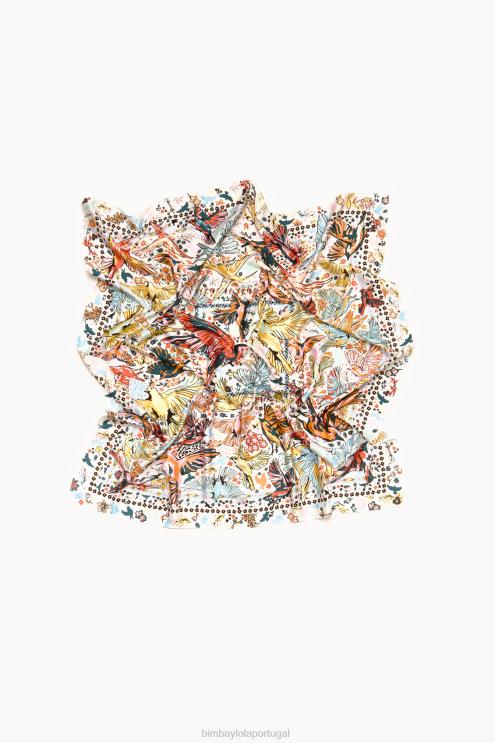 off white acessórios 64X4N634 lenço de pássaros Bimba Y Lola