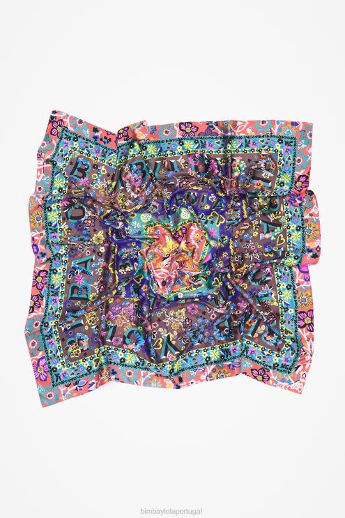 taupe acessórios 64X4N636 cachecol floral e logos Bimba Y Lola