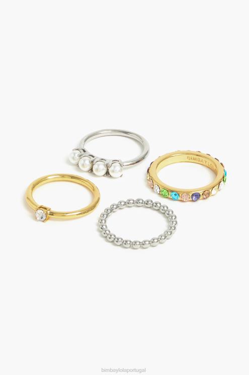 cristal acessórios 64X4N845 conjunto de anéis Bimba Y Lola