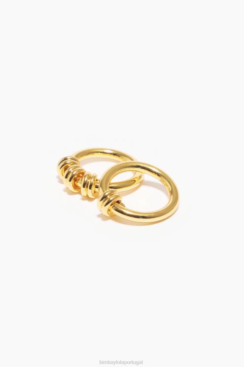dourado acessórios 64X4N821 conjunto de anéis em espiral Bimba Y Lola