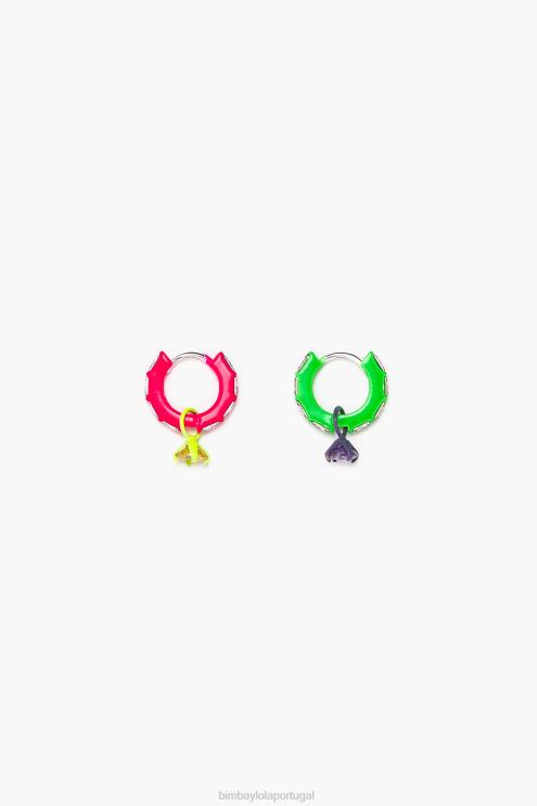 cristal acessórios 64X4N748 brincos de argola neon Bimba Y Lola
