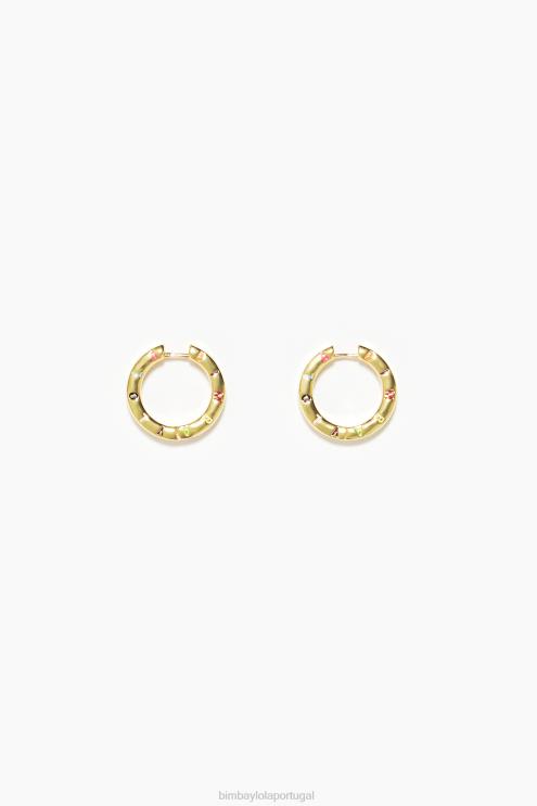 dourado e multicolorido acessórios 64X4N716 brincos de argola Bimba Y Lola