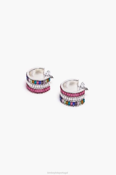 multicolorido acessórios 64X4N747 brincos de argola de cristal Bimba Y Lola