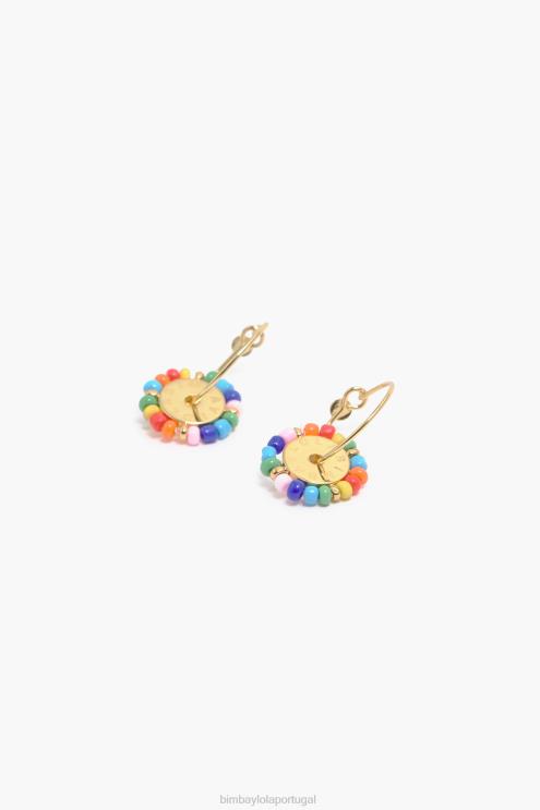 multicolorido acessórios 64X4N780 brincos de argola de pedras pequenas Bimba Y Lola