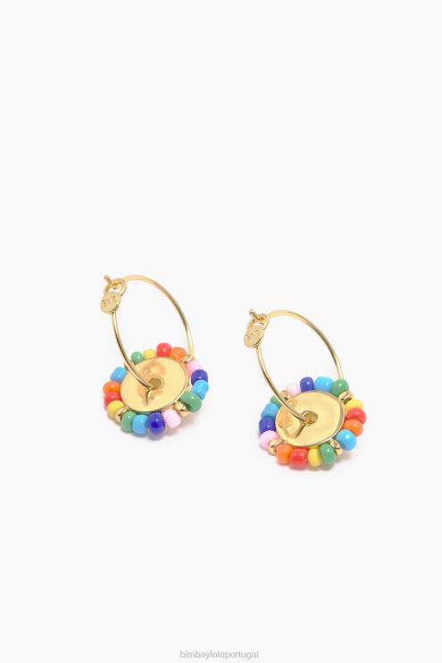 multicolorido acessórios 64X4N780 brincos de argola de pedras pequenas Bimba Y Lola