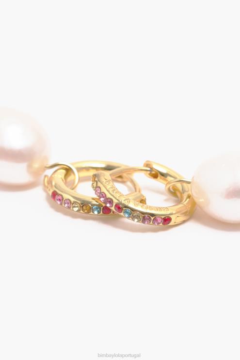 multicolorido acessórios 64X4N782 mini brincos de pérola Bimba Y Lola