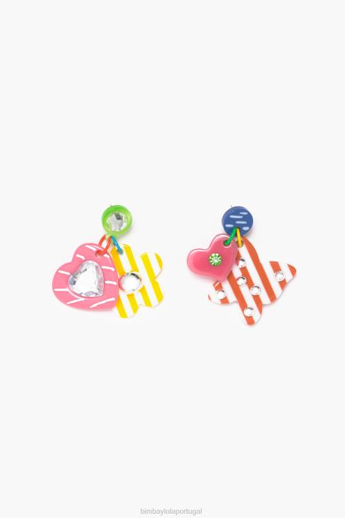 multicolorido acessórios 64X4N808 brincos pendentes Bimba Y Lola