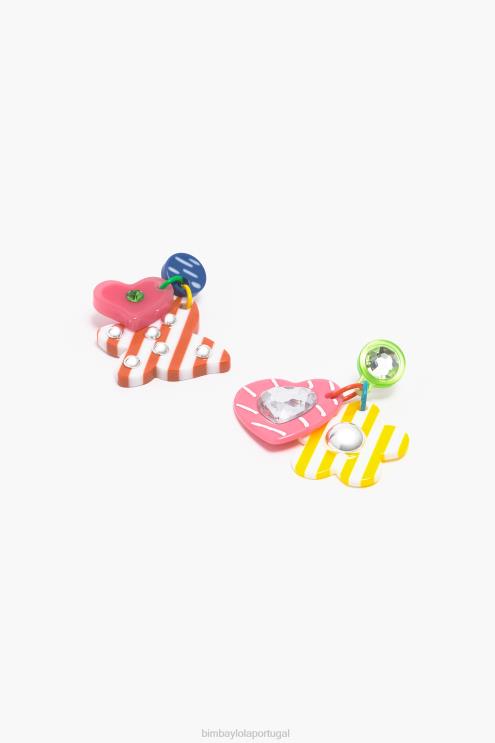 multicolorido acessórios 64X4N808 brincos pendentes Bimba Y Lola