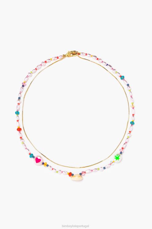 cristal multicolorido acessórios 64X4N790 colar de pérolas Bimba Y Lola