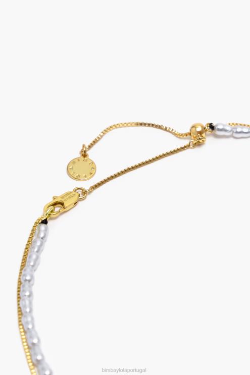 dourado acessórios 64X4N667 colar de pérolas Bimba Y Lola
