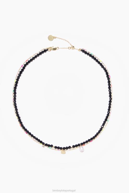 dourado acessórios 64X4N689 colar de cristal facetado em cadeia Bimba Y Lola