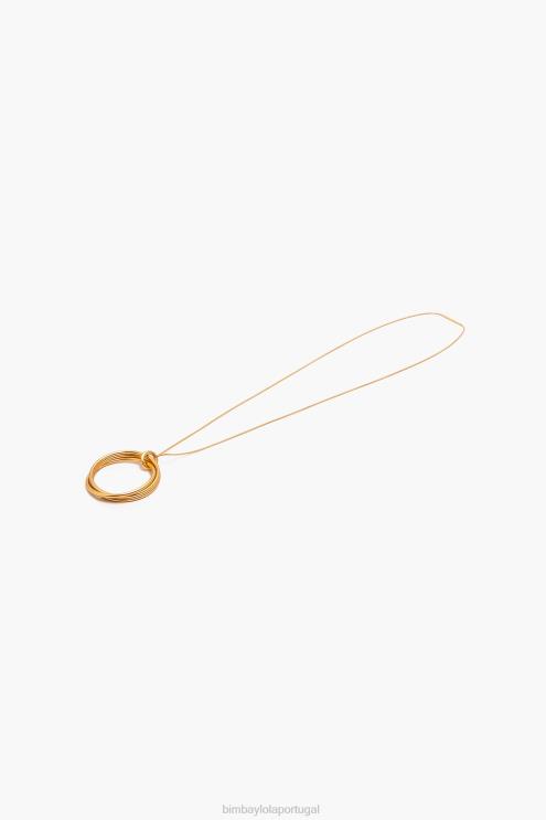 dourado acessórios 64X4N757 colar de corrente de argola longa Bimba Y Lola