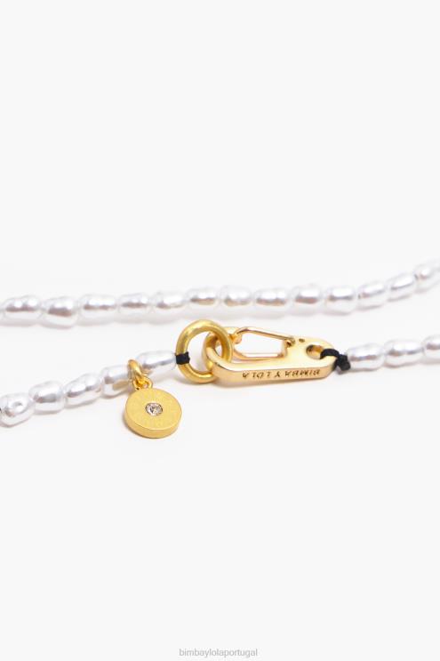 dourado acessórios 64X4N788 colar coração curto com pérolas Bimba Y Lola