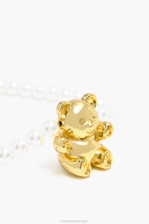 dourado acessórios 64X4N795 colar de pérolas de ursinho Bimba Y Lola