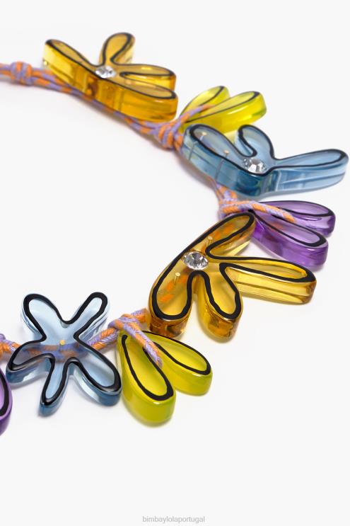 multicolorido acessórios 64X4N741 colar de cordão de flores Bimba Y Lola