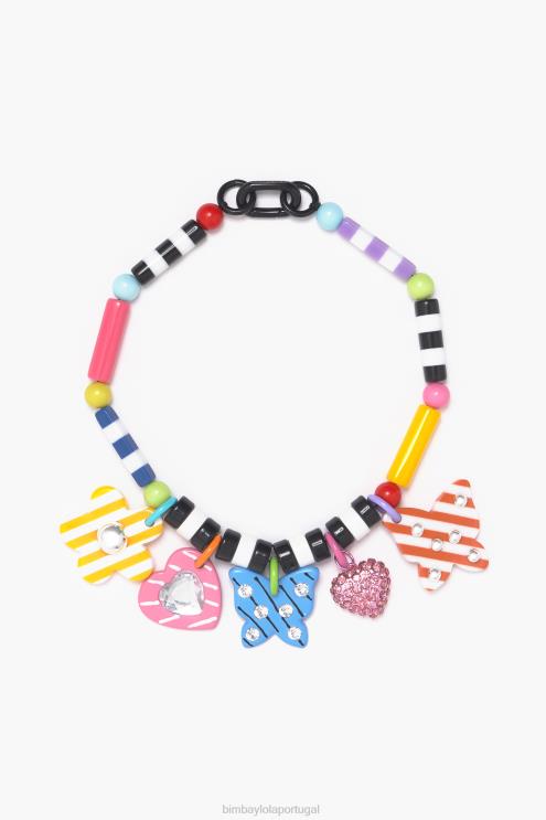multicolorido acessórios 64X4N809 colar de pingentes Bimba Y Lola