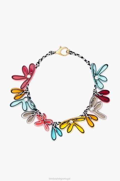 preto acessórios 64X4N743 colar de cordão de flores Bimba Y Lola