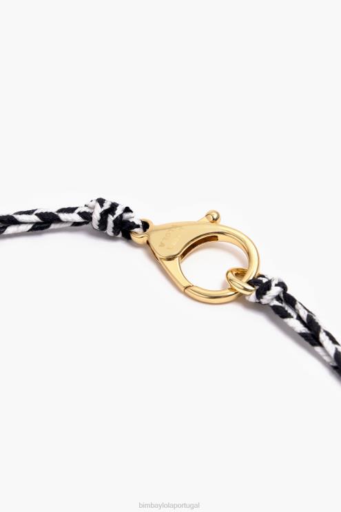 preto acessórios 64X4N743 colar de cordão de flores Bimba Y Lola