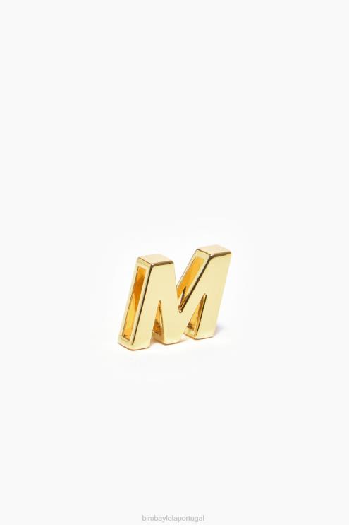 dourado acessórios 64X4N730 letra m charme metal Bimba Y Lola