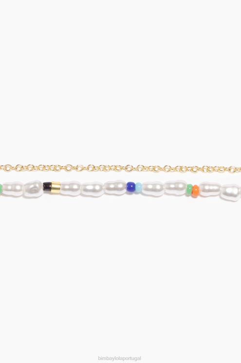 azul acessórios 64X4N776 pulseira dupla de pérolas Bimba Y Lola