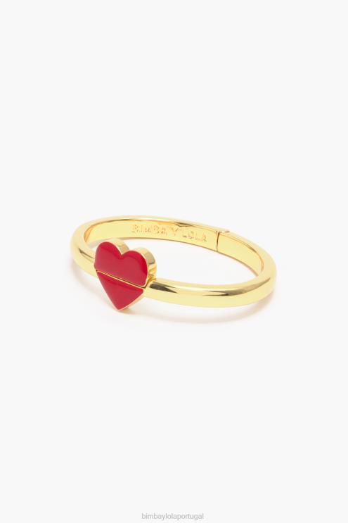 dourado acessórios 64X4N755 pulseira rígida de coração Bimba Y Lola