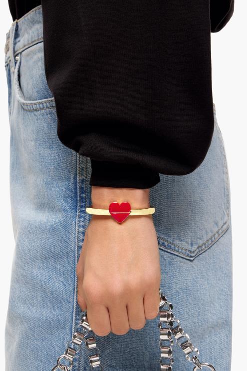 dourado acessórios 64X4N755 pulseira rígida de coração Bimba Y Lola