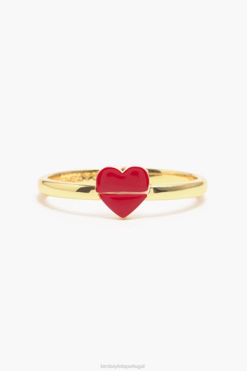 dourado acessórios 64X4N755 pulseira rígida de coração Bimba Y Lola