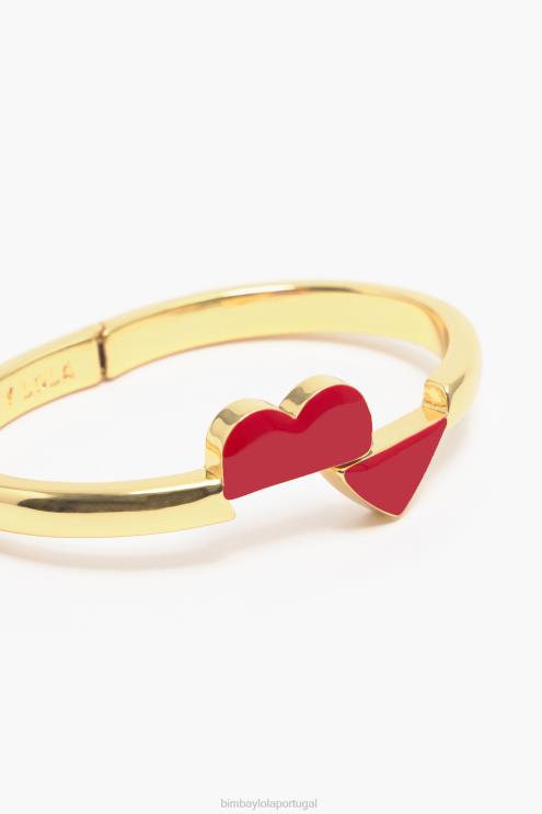 dourado acessórios 64X4N755 pulseira rígida de coração Bimba Y Lola