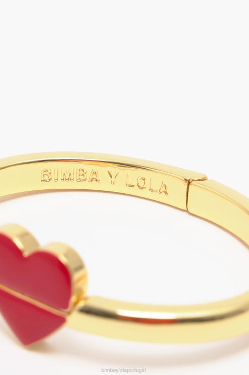 dourado acessórios 64X4N755 pulseira rígida de coração Bimba Y Lola