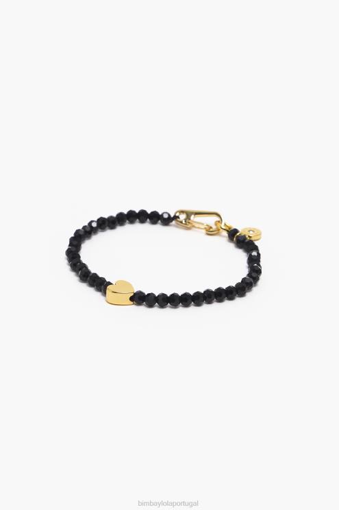 dourado acessórios 64X4N787 pulseira de cristais de coração Bimba Y Lola