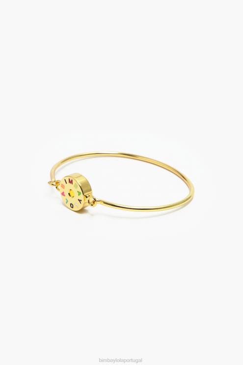 dourado acessórios 64X4N835 logotipo de pulseira rígida Bimba Y Lola