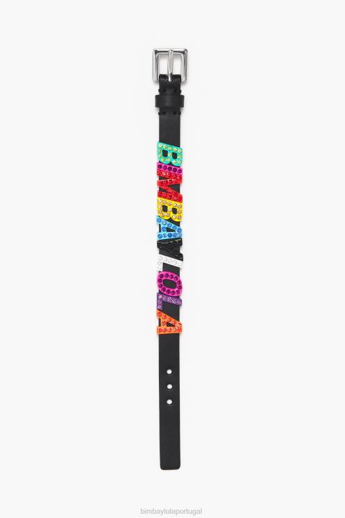 multicolorido acessórios 64X4N1142 pulseira de couro com letras logo Bimba Y Lola