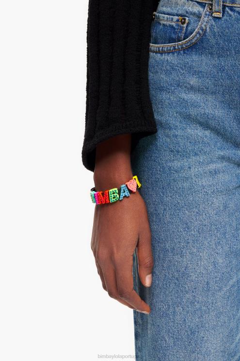 multicolorido acessórios 64X4N658 pulseira de couro logotipo Bimba Y Lola