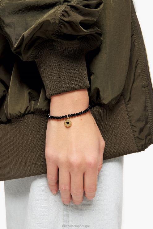 preto acessórios 64X4N670 pulseira de cristais de logotipo Bimba Y Lola