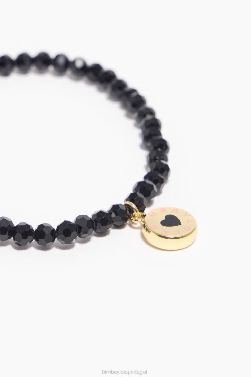 preto acessórios 64X4N670 pulseira de cristais de logotipo Bimba Y Lola