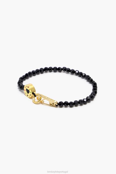 preto acessórios 64X4N672 pulseira de cristais de logotipo fino Bimba Y Lola
