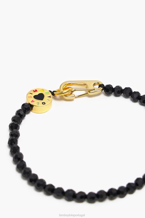 preto acessórios 64X4N672 pulseira de cristais de logotipo fino Bimba Y Lola