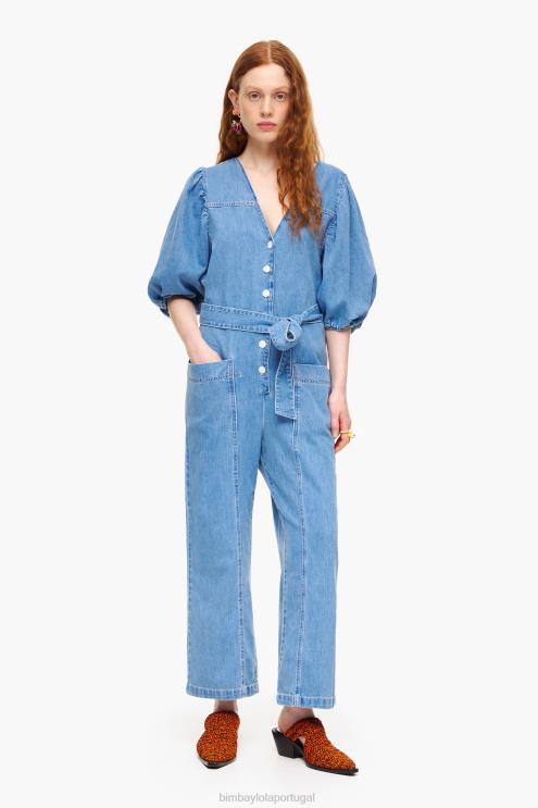 azul roupas 64X4N179 macacão jeans claro Bimba Y Lola