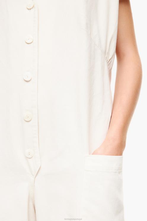 marfim roupas 64X4N194 macacão longo jeans Bimba Y Lola