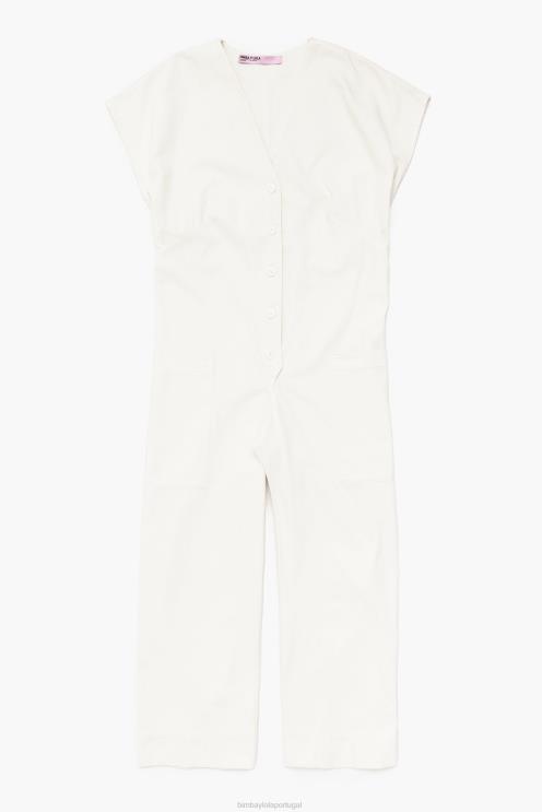 marfim roupas 64X4N194 macacão longo jeans Bimba Y Lola
